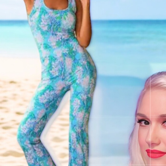 Lilly Pulitzer Luxletic Jumpsuit Carpe vita flare - Picture 1 of 7